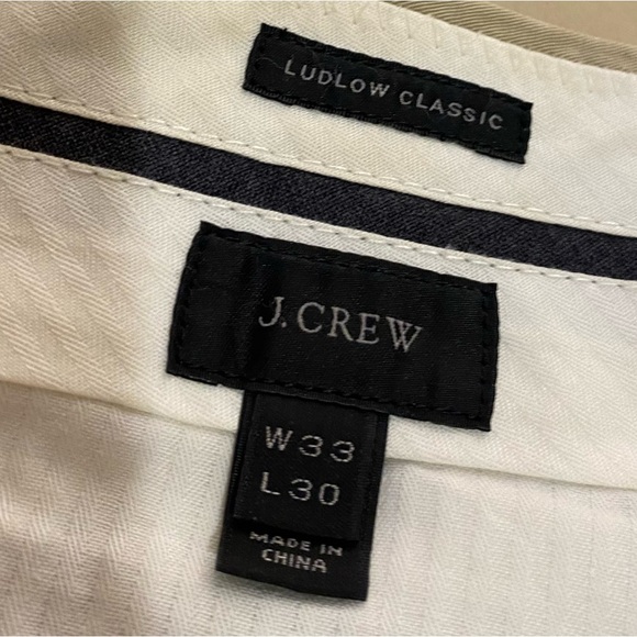 J Crew Ludlow  Classic 100% Cotton Tan Pants 33 x  30 - Picture 8 of 9